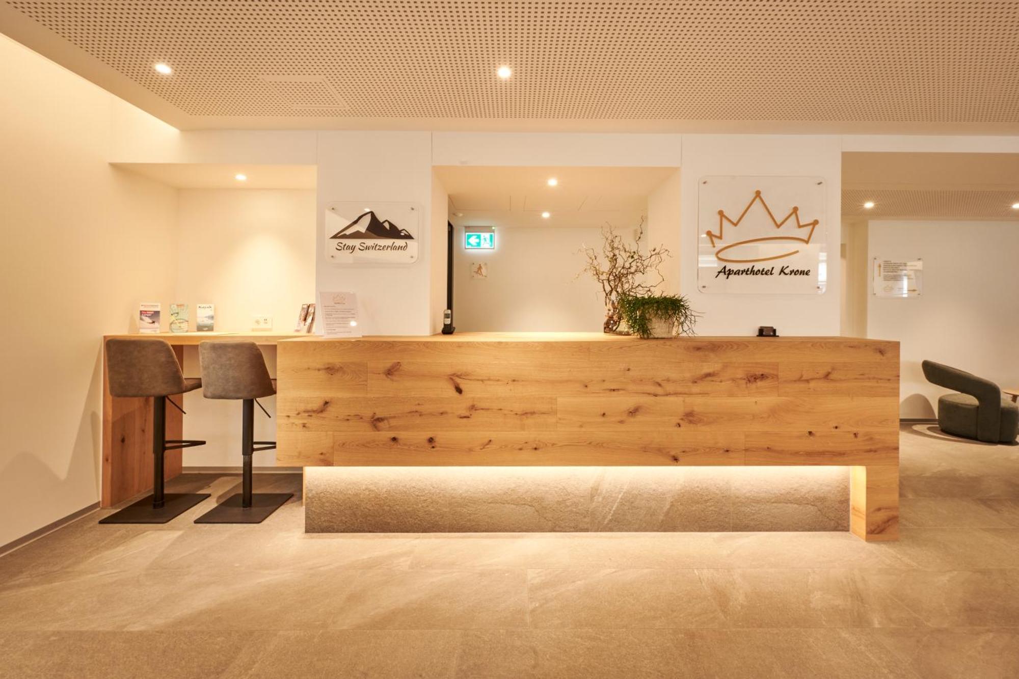 Aparthotel Krone - Self Check-In Unterseen ภายนอก รูปภาพ